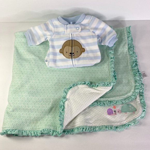 Carter's Other Carter Reversible Baby Blanket And Onepiece Preemie