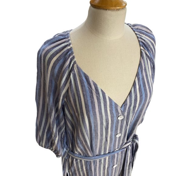 Bella Dahl Dresses Bella Dahl Vertical Stripe Linen Shirt Midi