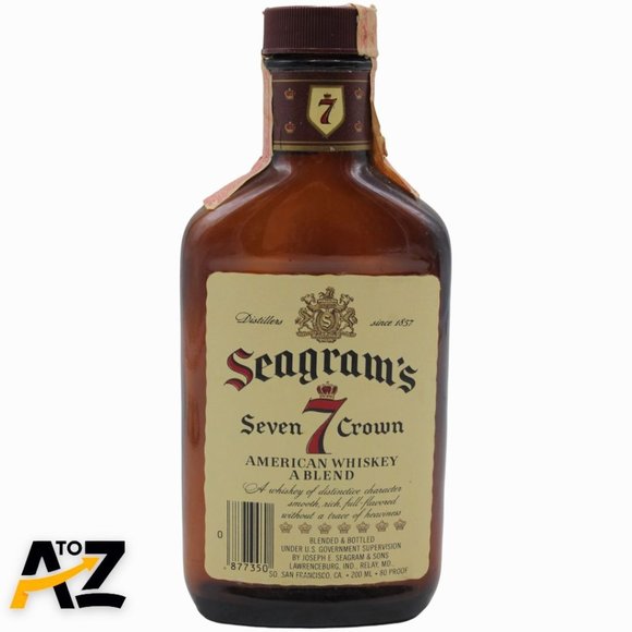 Accents Vintage Seagrams Seven 7 Crown Brown Glass Liquor Bottle Empty Poshmark