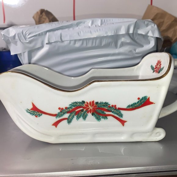 KMART Holiday Ceramic Christmas Gravy Boat Original Box Box Damaged Poshmark