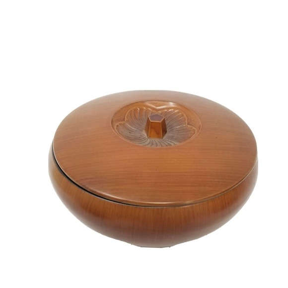 unbranded Dining Vintage Japanese Wooden Rice Bowl Brown Serving