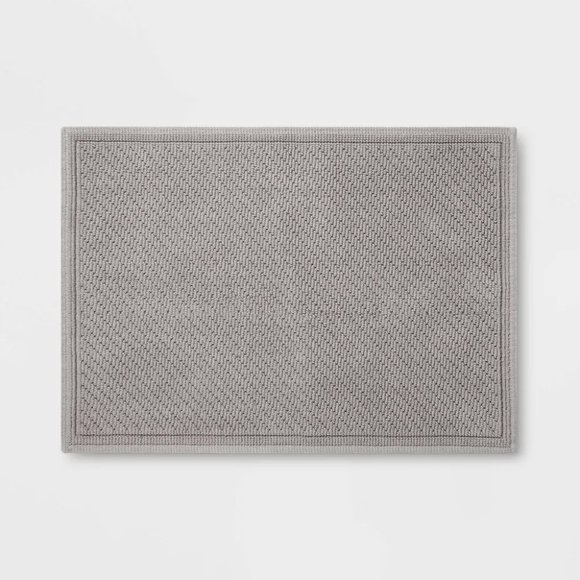 Threshold Bath Threshold Solid Gray 0 Cotton Performance Rectangle