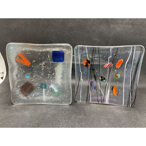 Kurt Mcvay Art Vintage Kurt Mcvay 2 Dichroic Iridescent Fused Art