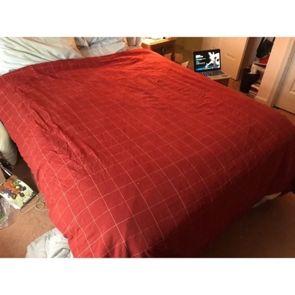 IKEA Bedding Red Plaid Duvet Cover Poshmark