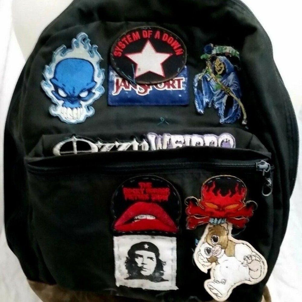 Jansport Backpack W/Metal & Pop Patches Che, Iron M… Gem