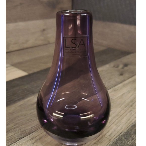 LSA International Accents Lsa International Amethyst Purple Art Glass Bulb Bud Vase Made