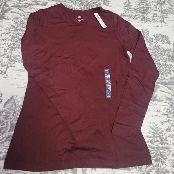 Lands' End Tops Lands End Long Sleeve Layering Crew Neck Merlot