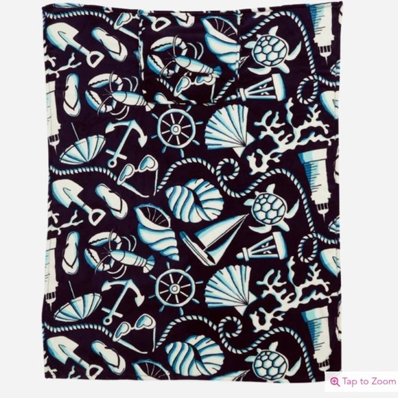 Vera Bradley Bedding Vb Travel Blanket In Fleece Shore Enough Nwt