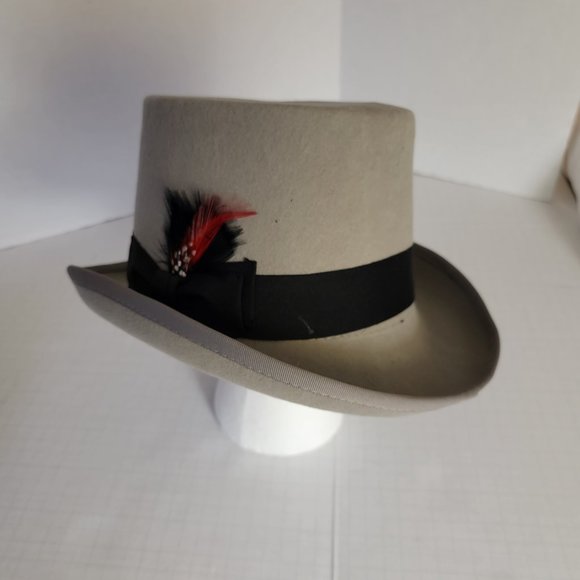 Hats in the Belfry Accessories Hats In The Belfry Gray Wool Top Hat