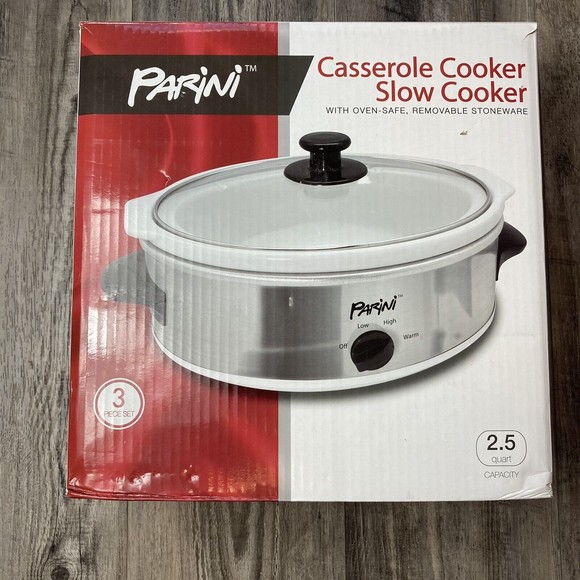 Parini Kitchen Parini Dual Compartment Slow Cooker New Stoneware