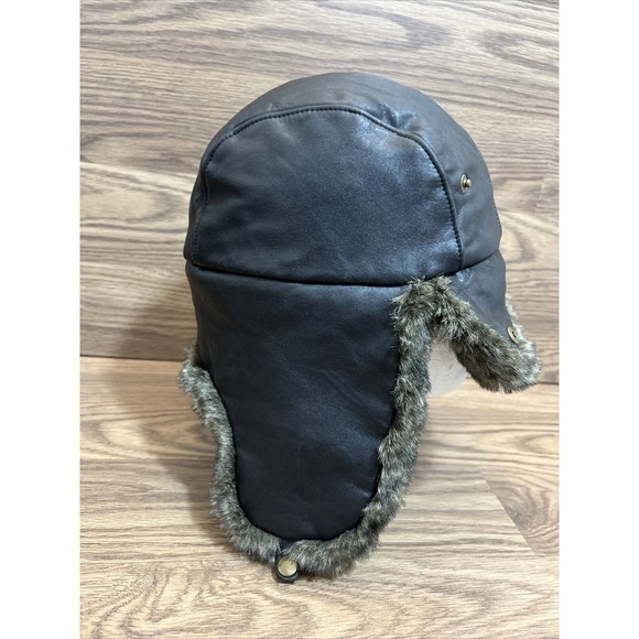 Eddie Bauer Accessories Eddie Bauer Fur Lined Leather Trapper Hat W