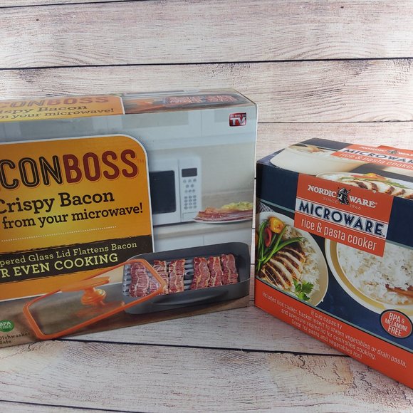 BaconBoss Kitchen Microwave Boss Bacon Rice And Pasta Cooker Poshmark