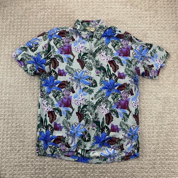 Kenny Flowers Shirts Kenny Flowers Floral Shirt Men Large L Gray