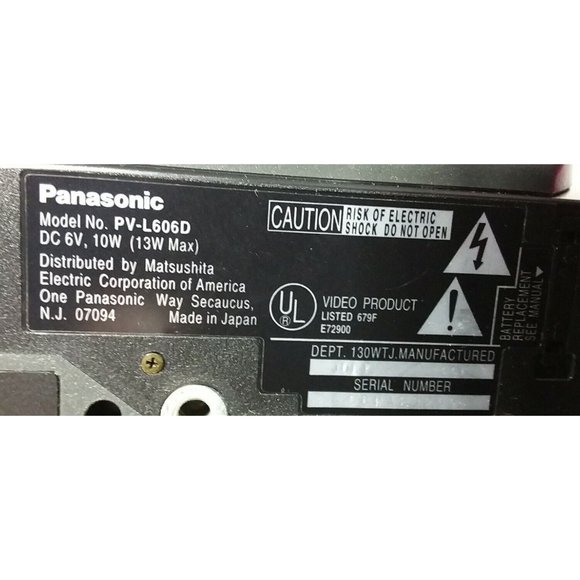 Panasonic Cameras, Photo & Video Panasonic Pvl66d Vhsc Cassette