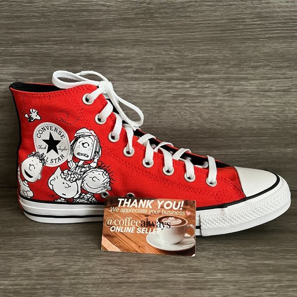 Converse Shoes Converse Peanuts Snoopy Ctas Hi Signal Red Black