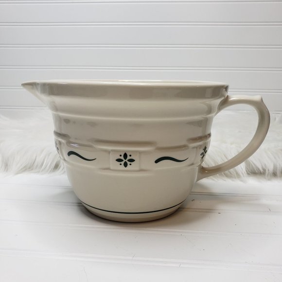 Longaberger Kitchen Longaberger Pottery Woven Tradition Green Batter Mixing Bowl Pitcher 2