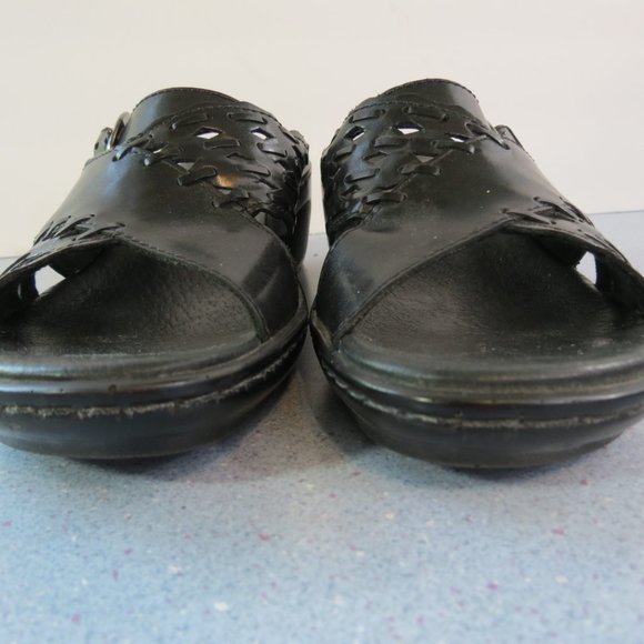 Clarks Shoes Clarks Womens Black Open Toe Clogs Mules Sandals