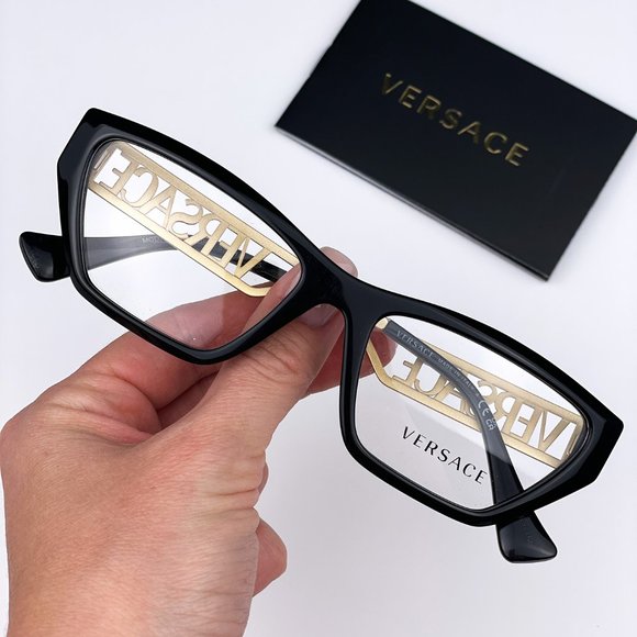 Versace Accessories Versace Ve3327u Gb Eyeglasses Black Gold Frame
