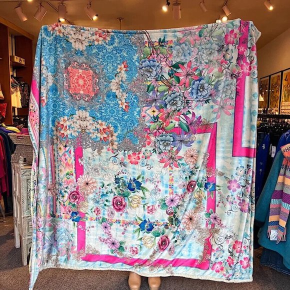 Johnny Was Bedding Johnny Was Mix Bouquet Cozy Blanket Flower Bag Multi New Poshmark