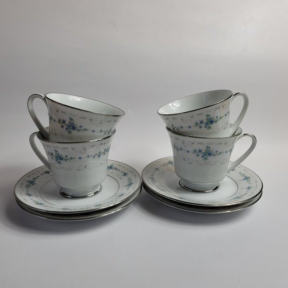 Noritake Dining Four Noritake China Frolic 2352 Cup Saucer Sets