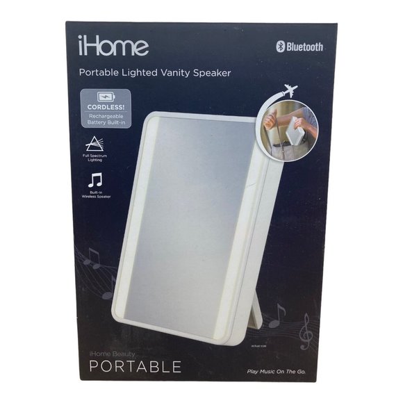 iHome Bath Ihome Portable Vanity Mirror With Bluetooth Audio Led