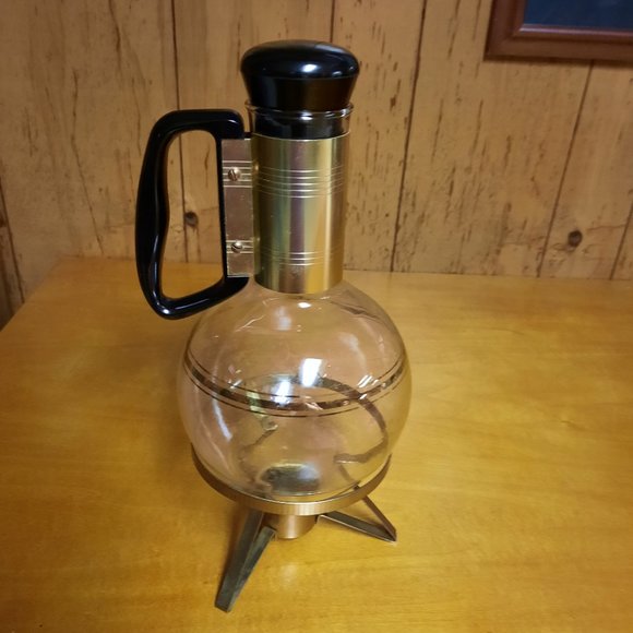 Source Unknown Kitchen Vintage Glass Coffee Pot With Warmer Stand