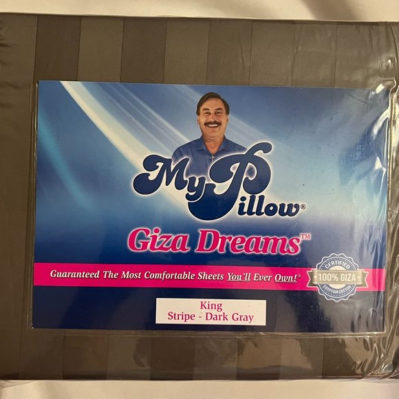 My Pillow Bedding My Pillow Giza Dreams Sheet Set Stripe Dark Gray