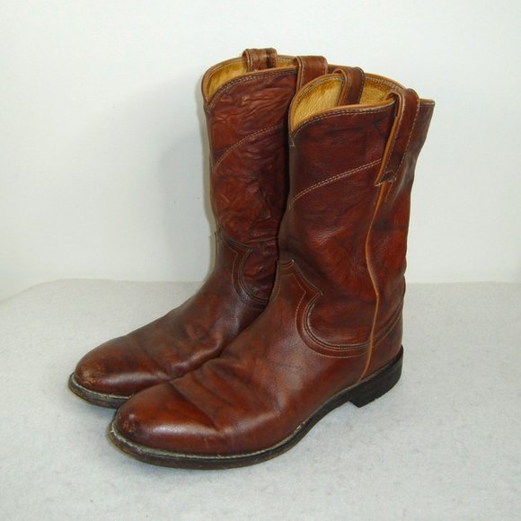 Justin Boots Shoes Justin Boots 363 Comb Last Marbled Leather Roper Pullon Mens Boots Size