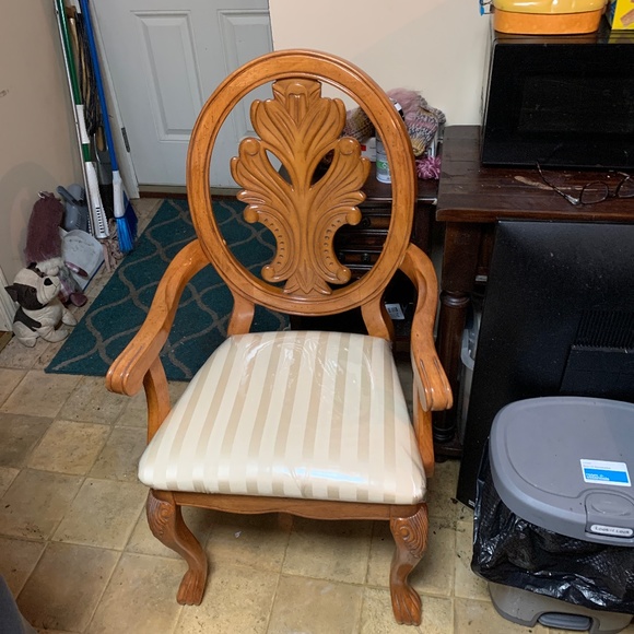 Other Solid Wood Hand Carved Dining Chairs Set Of Six With Two Head