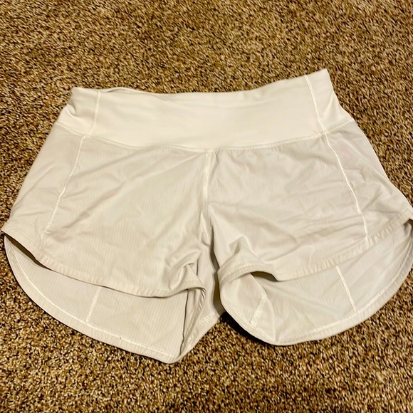 lululemon athletica Shorts White Speed Up Lululemon Shorts Size 2 Tall Poshmark