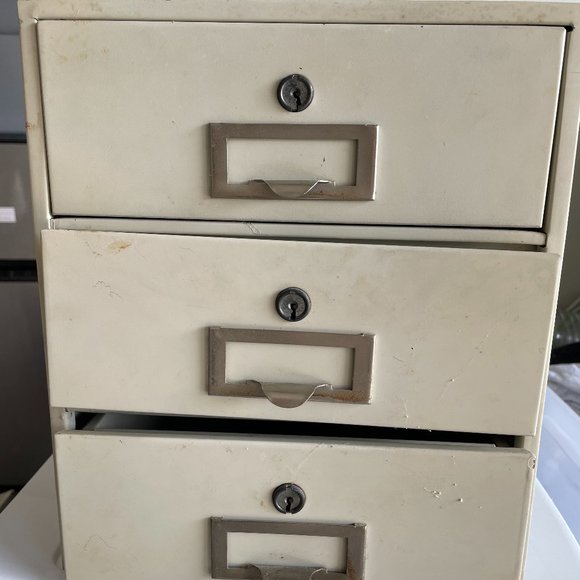 Storage & Organization Vintage 3 Drawer Table Top Metal
