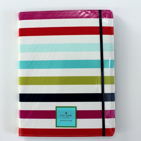 kate spade Office Kate Spade Candy Stripe Notepad Folio Poshmark