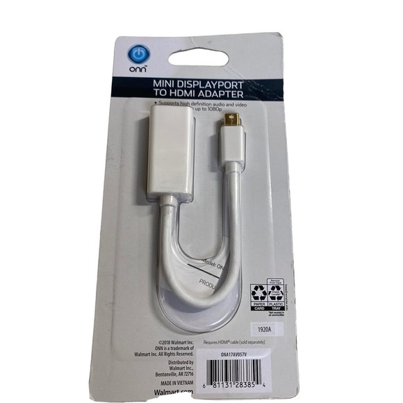 ONN Other Onn Mini Displayport To Hdmi Adapter Brand New White