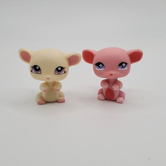 Hasbro Toys Hasbro Littlest Pet Shop Mouse Lot Of 2 Pink White 633