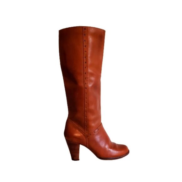 Bakers Shoes Bakers Heeled Leather Knee High Boots Im Camel Brown