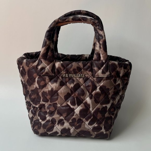 MZ Wallace Bags Mz Wallace Nylon Leopard Print Top Handle Mini Tote