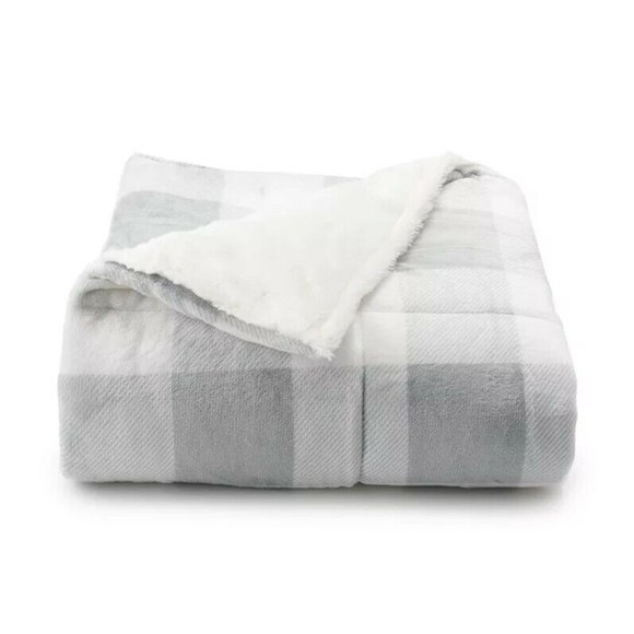 Cuddl Duds Bedding Cuddl Duds 5 X 60 Grey White Cozy Soft Blanket