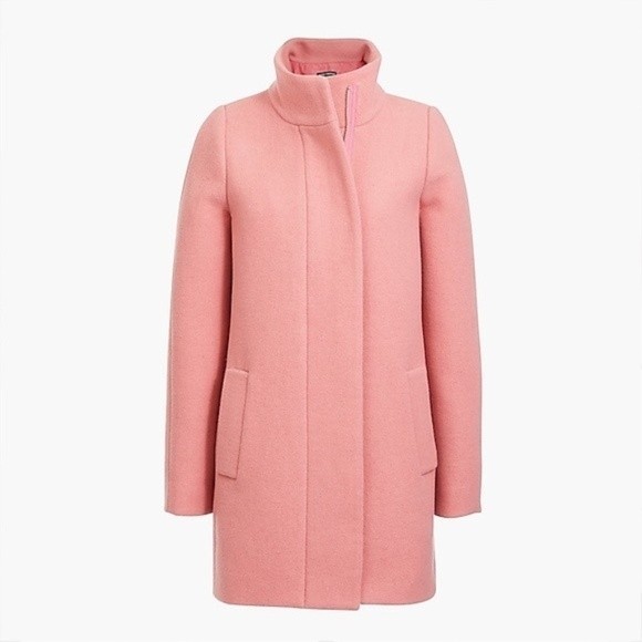 J. Crew Jackets & Coats J Crew Womens City Wool Zip Up Pea Coat In Pink Poshmark