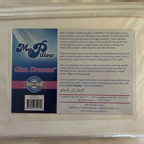 My pillow Bedding My Pillow Giza Dreams Twin White Sheet Set Poshmark
