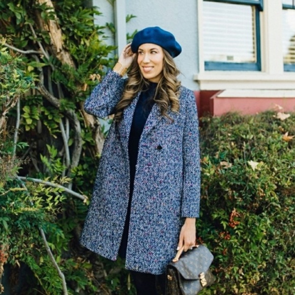 J. Crew Jackets & Coats Jcrew Daphne Topcoat Peacoat In Italian Tweed Navy Coat Size Poshmark