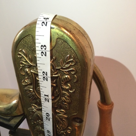 Dining Vintage Legrale Brass And Wood Table Top Wine Bottle Opener