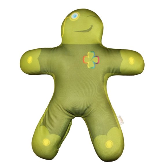 Mogu Toys Mogu People Green Shamrock Luck Plush Microbead Pillow Doll Therapy Comfort 23