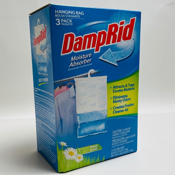 DampRid Other New 3pack Damprid Hanging Moisture Absorber Bag Fresh Scent Clean Air Traps