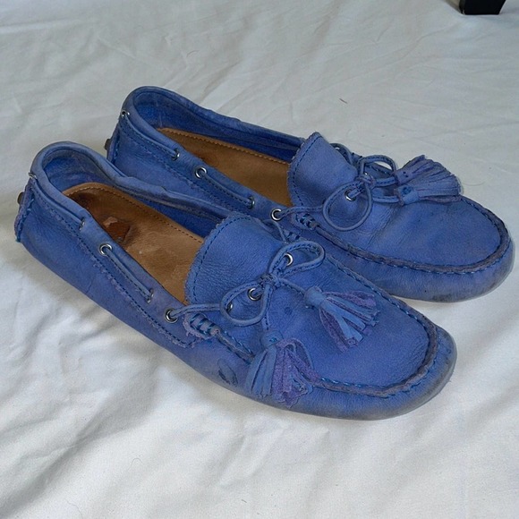 Coach Shoes Coach Nadia Blue Suede Tassel Moccasin Size 95 Poshmark