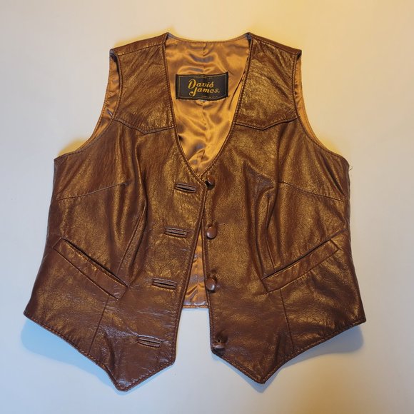 David James Jackets & Coats Vintage Leather Vest Poshmark