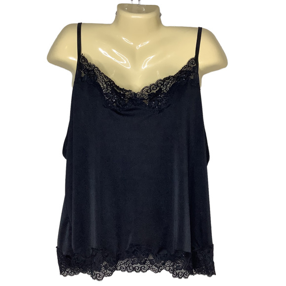 Lane Bryant Tops Lane Bryant Cami Vintage Y2k 2628 Black Lace Trim