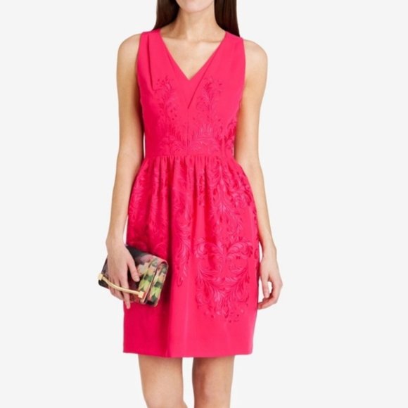 Ted Baker Dresses Ted Baker Sz 4 Zali Embroidered Dress Hot Pink