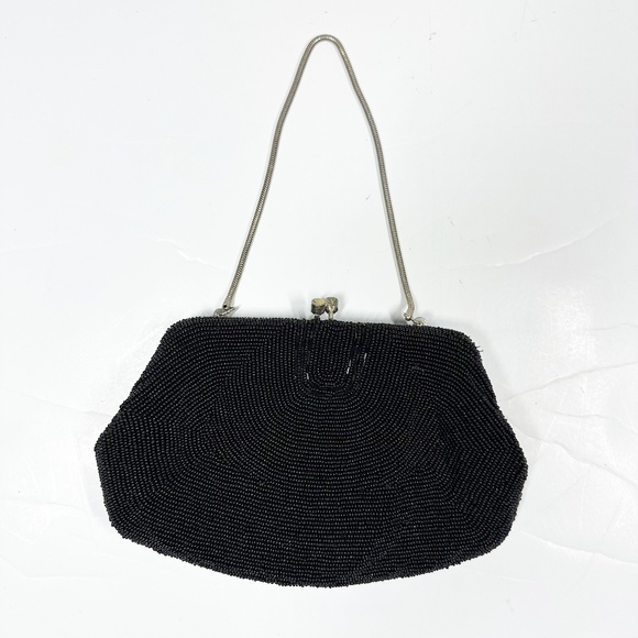 Bags Vintage Black Beaded Evening Chain Clutch Bag Handbag Purse Made In Japan Poshmark