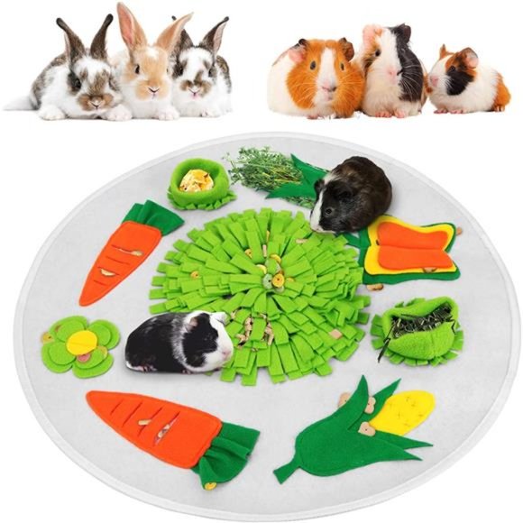 Small Pets Guinea Pig Foraging Mat 24 Round Rabbit Snuffle Mat