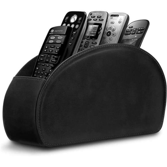 Accessories Leather Remote Control Holder With 5 Compartments Tv
